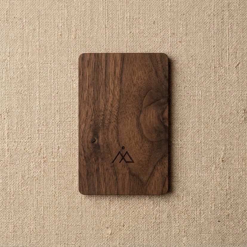 Wood hotel key card